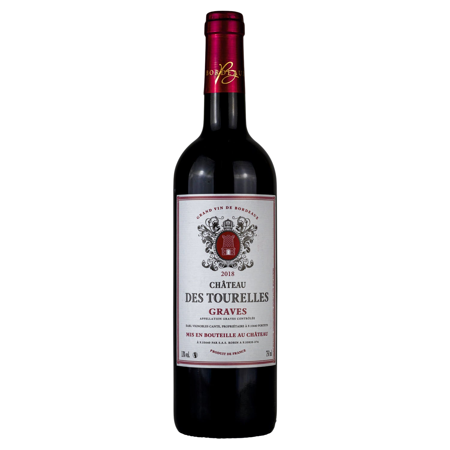 Chateau des Tourelles, AOP Graves 2018, Bordeaux Frankrig